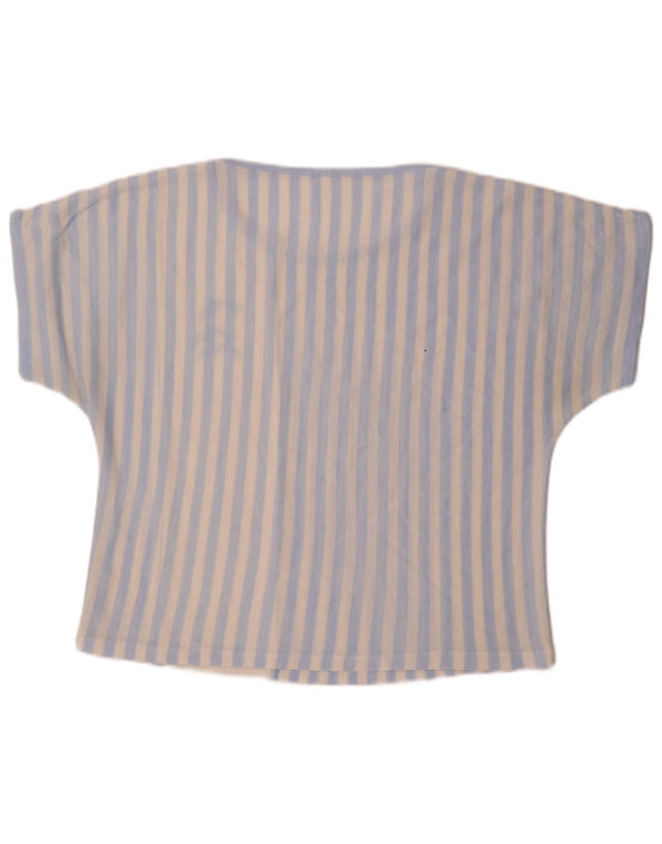 Vintage Womens T-Shirt Top UK 16 Large Blue Striped