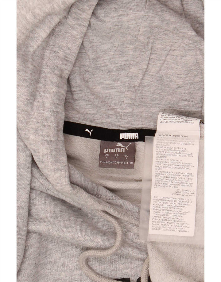 Puma Mens Graphic Hoodie Jumper Small Grey Cotton
