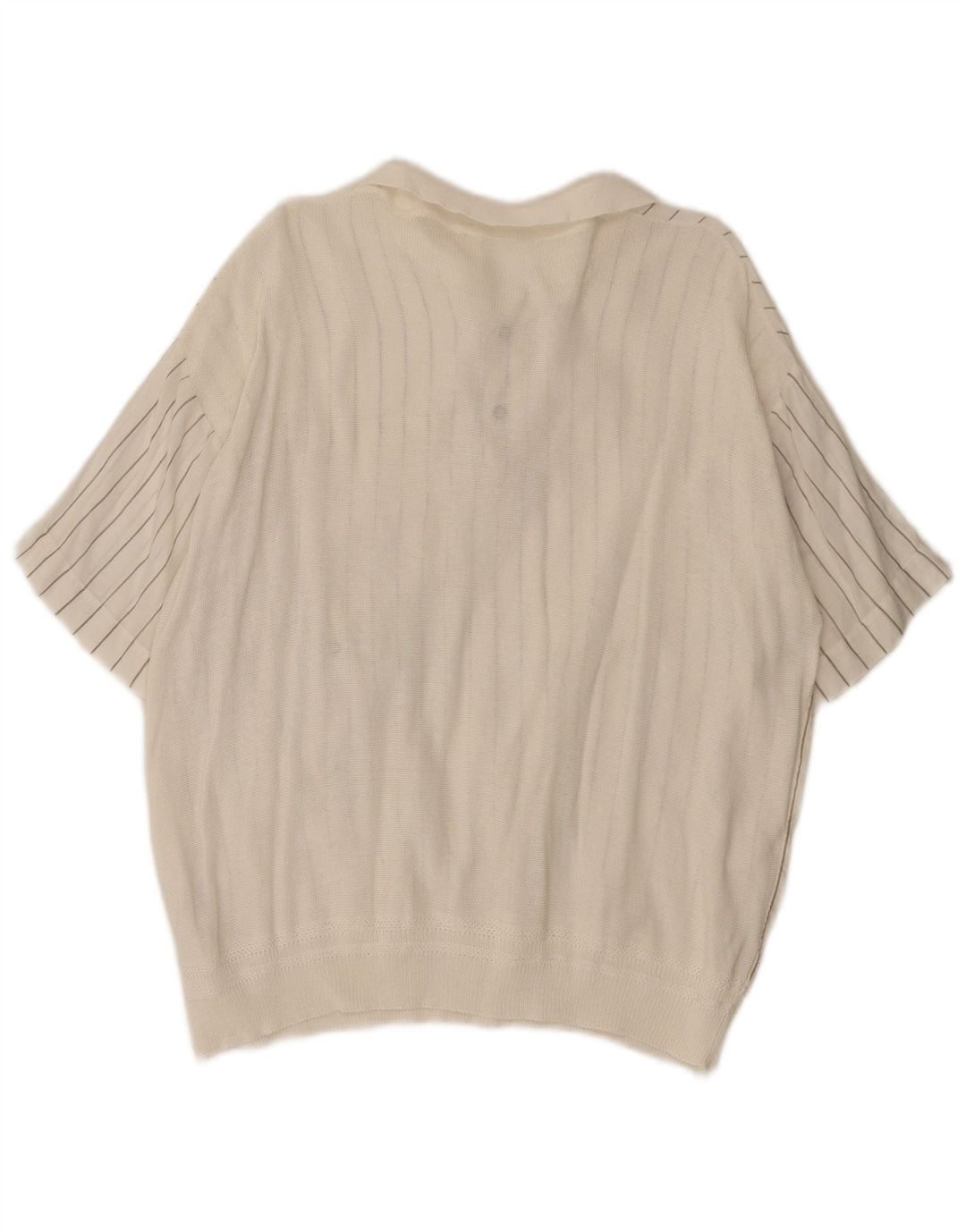 Vintage Mens Short Sleeve Pullover Shirt Small White Striped