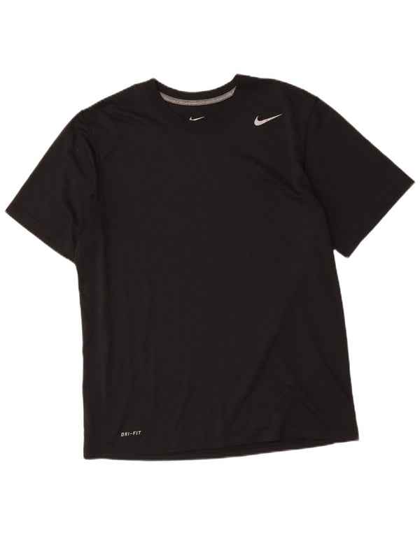Nike Mens Dri Fit T-Shirt Top Medium Black Polyester