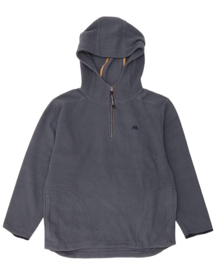 Kappa Mens Hooded Zip Neck Fleece Jumper Medium Blue Polyester