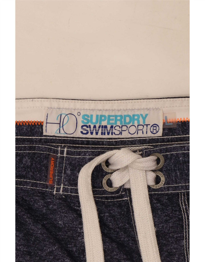 Superdry Mens Graphic Swimming Shorts Large Navy Blue Polyester