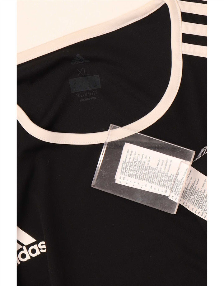Adidas Mens Climalite T-Shirt Top XL Black Colourblock Polyester