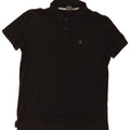 Calvin Klein Mens Polo Shirt IT 48 Medium Black Cotton