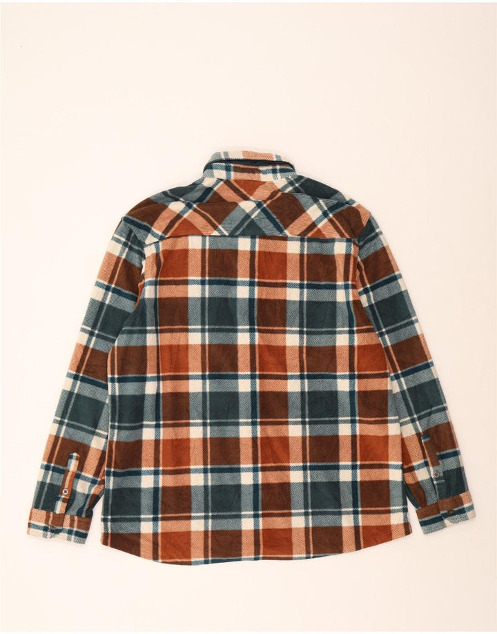 EDDIE BAUER Mens Fleece Shirt XL Brown Check Polyester Vintage Eddie Bauer and Second-Hand Eddie Bauer from Messina Hembry 