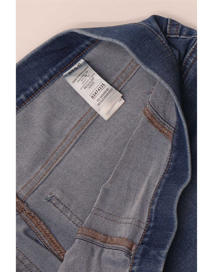 Marks & Spencer Womens Slim Flared Jeans UK 16 Large W34 L30 Blue Cotton