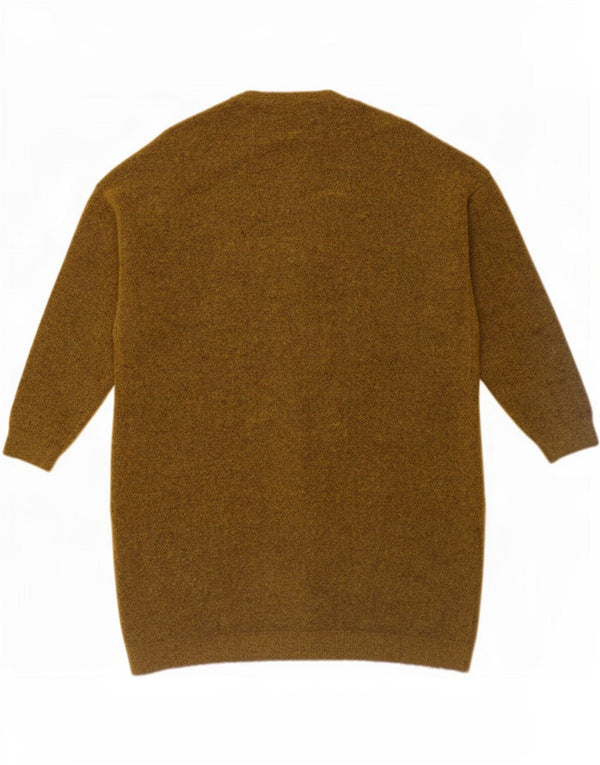Marks & Spencer Womens Longline Open Cardigan Sweater UK 14 Medium Khaki