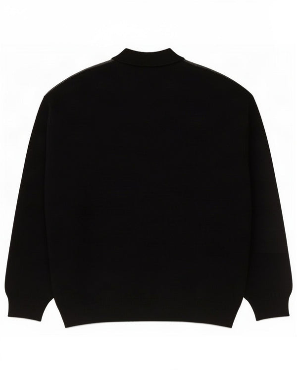 Masque Mens Zip Neck Jumper Sweater IT 46 2XL Navy Blue Colourblock