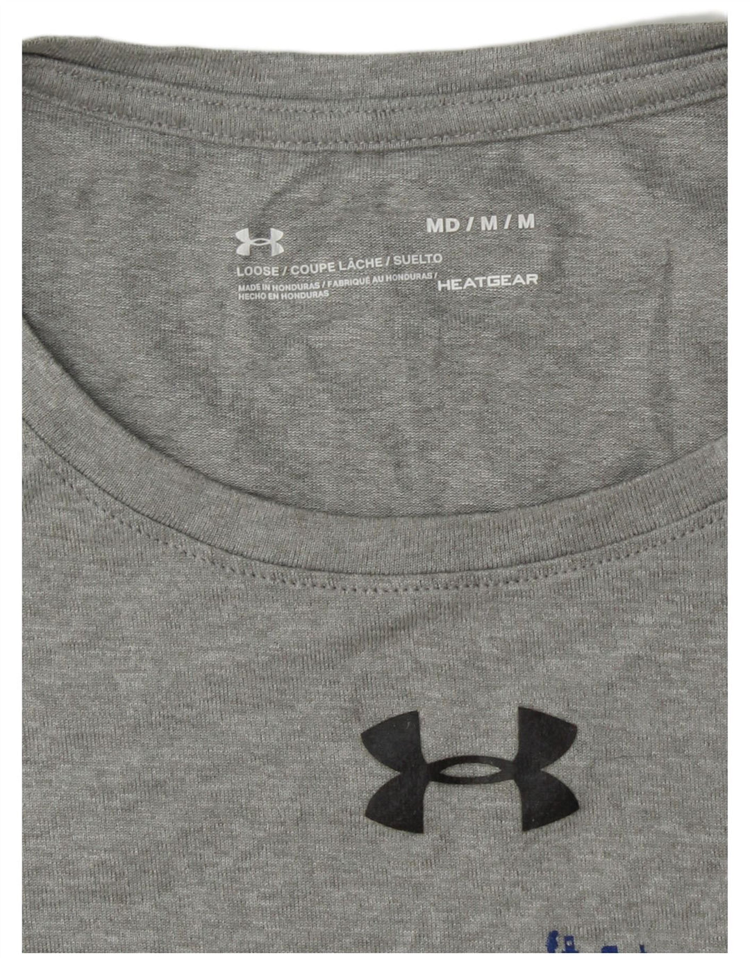 UNDER ARMOUR Mens Heat Gear Graphic T-Shirt Top Medium Grey