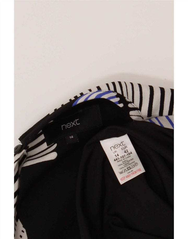 Next Womens Shift Dress UK 14 Large Black Geometric Polyester