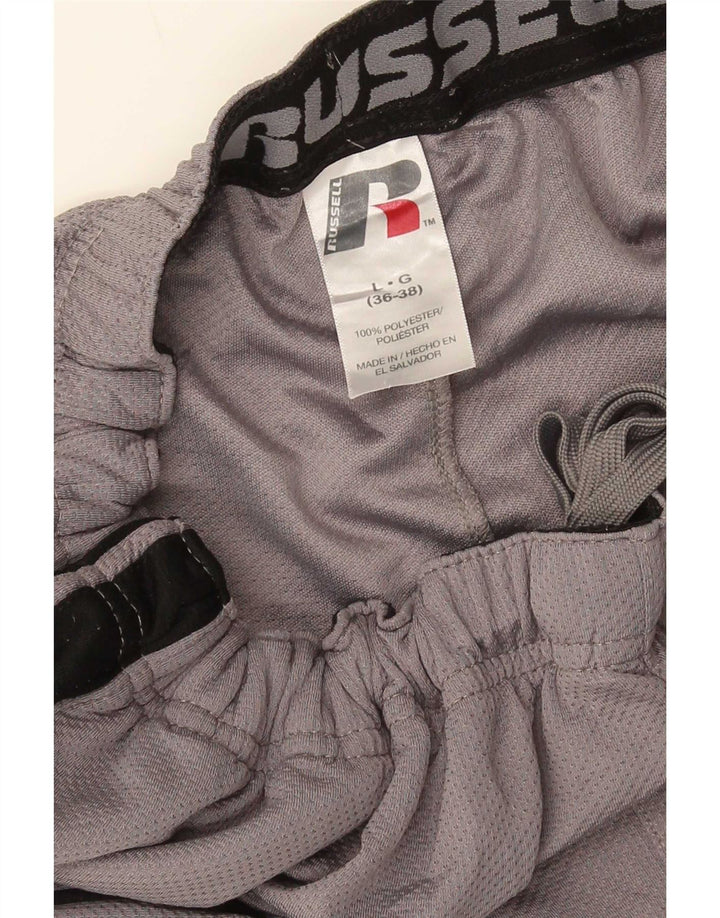 Russell Athletic Mens Tracksuit Trousers Large Grey Colourblock Polyester