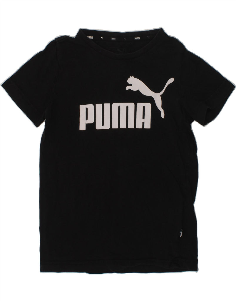 PUMA Boys Graphic T-Shirt Top 7-8 Years Black Cotton | Vintage Puma | Thrift | Second-Hand Puma | Used Clothing | Messina Hembry 