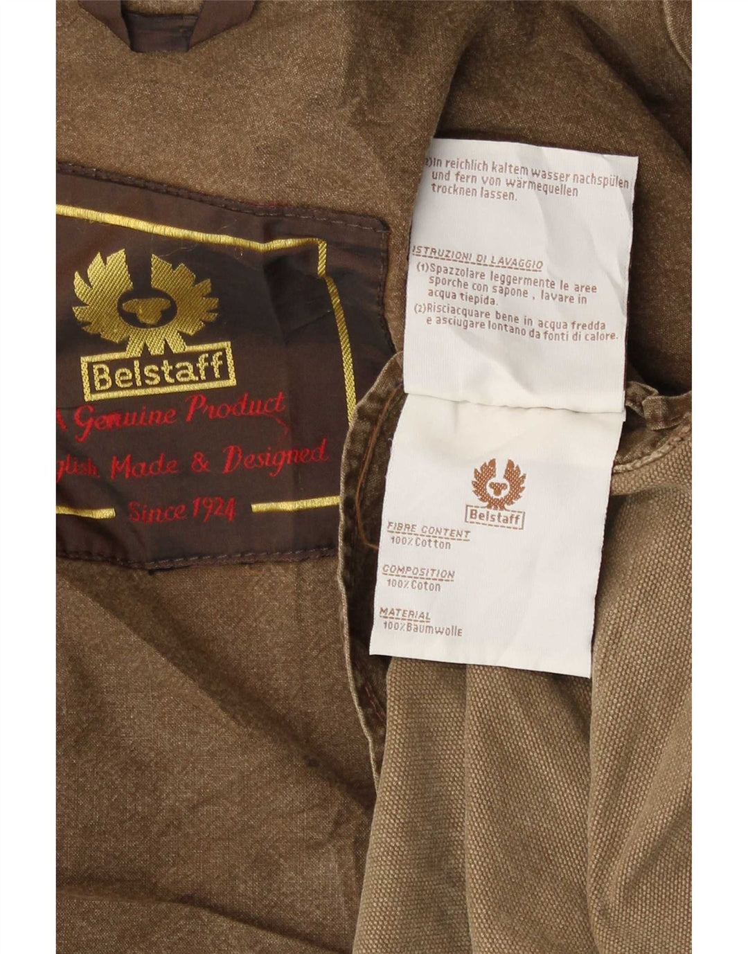 Belstaff Mens Utility Jacket UK 38 Medium Brown Cotton