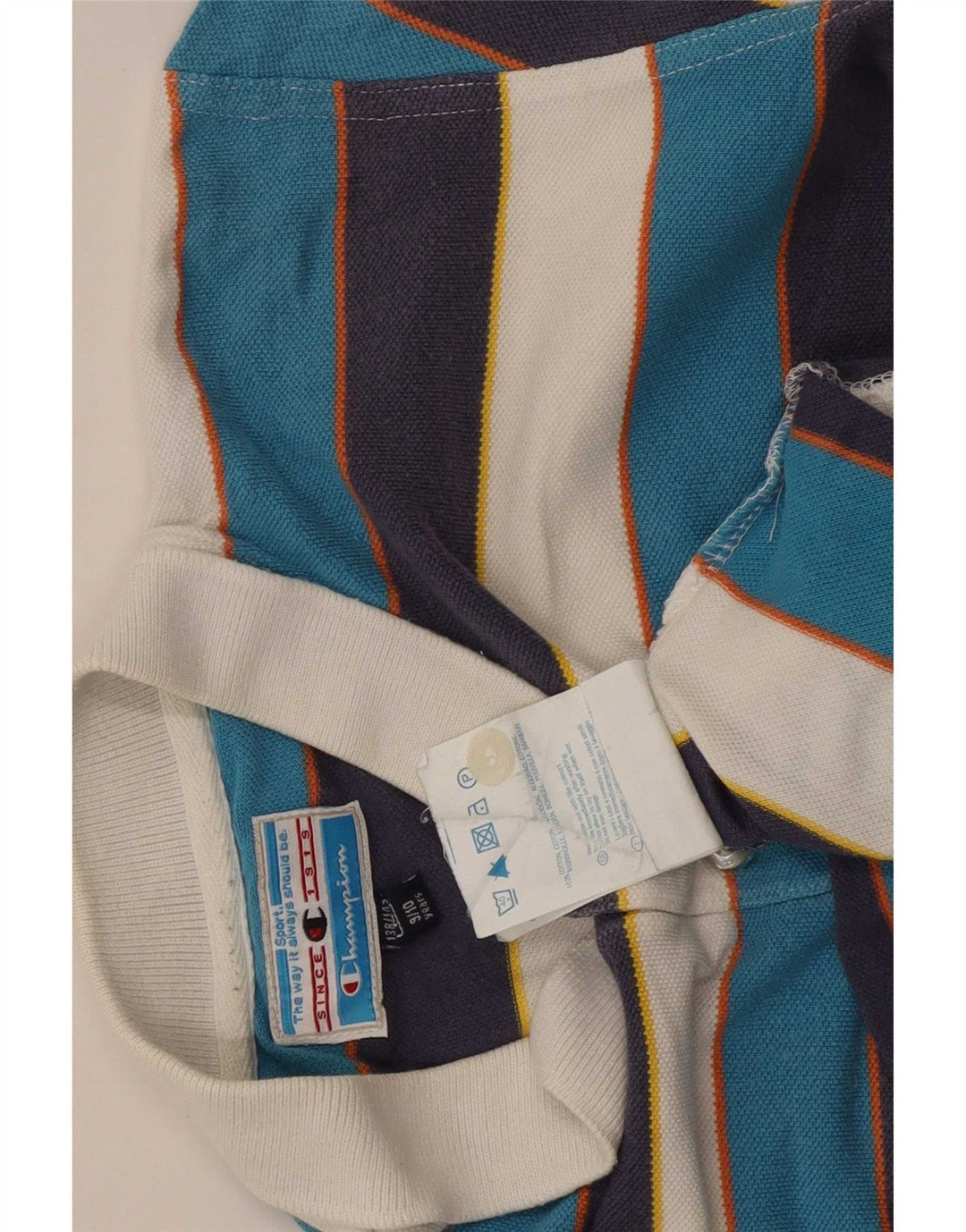 Champion Boys Polo Shirt 9-10 Years Multicoloured Striped Cotton