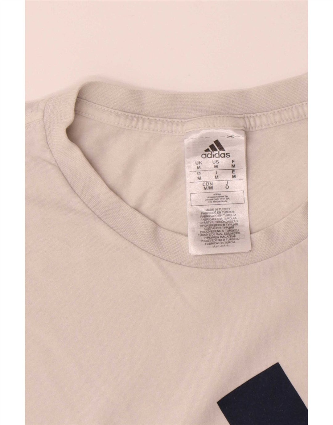 Adidas Mens Graphic T-Shirt Top Medium White Cotton