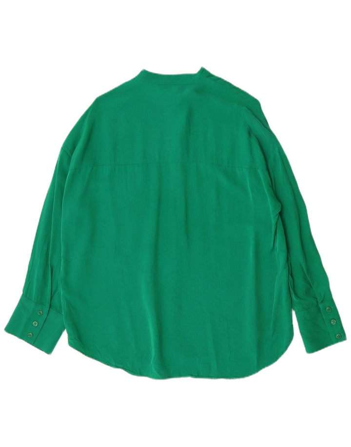Zara Womens Oversized Shirt UK 6 XS Green Viscose
