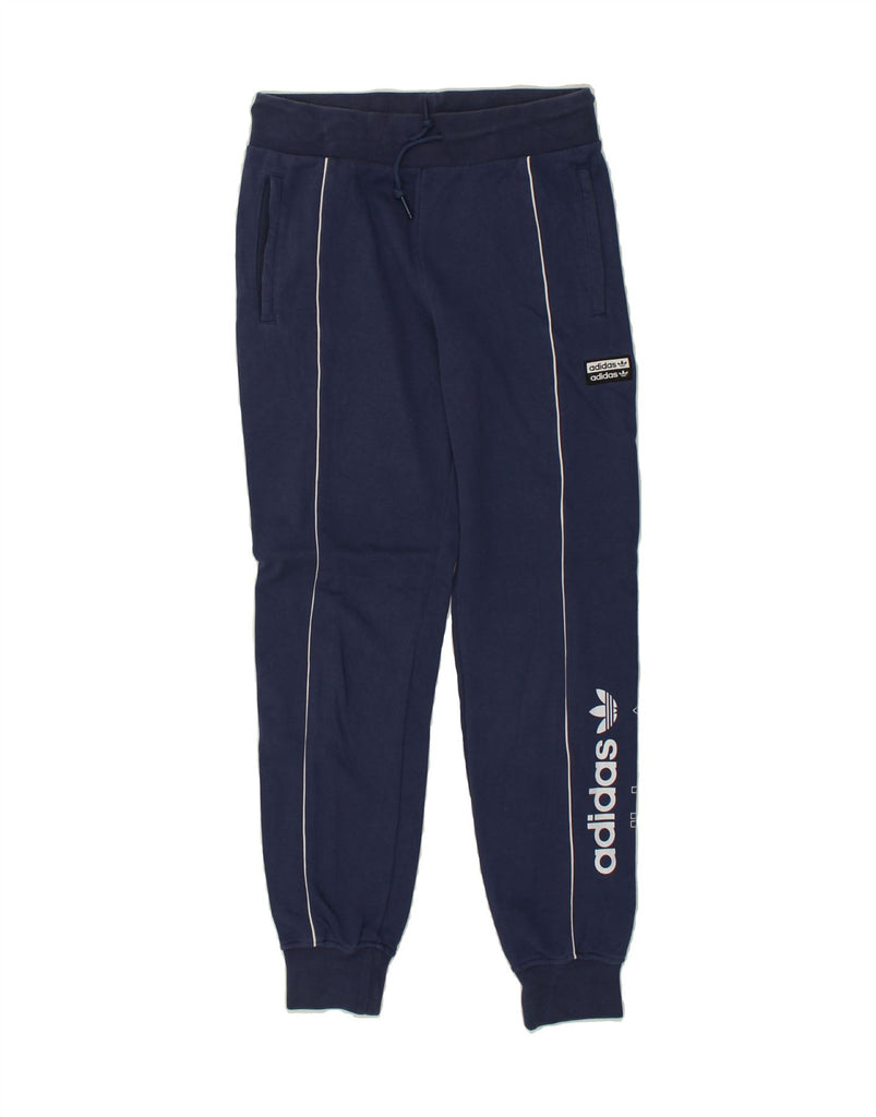 ADIDAS Womens Graphic Tracksuit Trousers Joggers UK 12 Medium  Navy Blue | Vintage Adidas | Thrift | Second-Hand Adidas | Used Clothing | Messina Hembry 