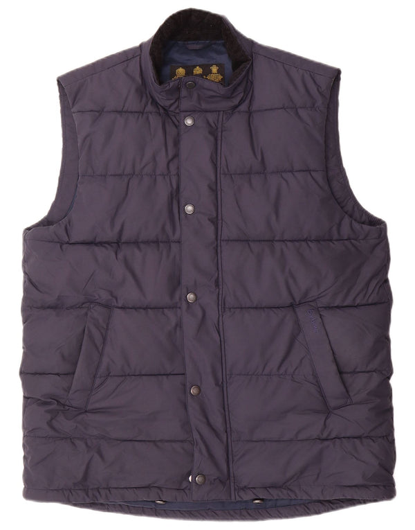 Barbour Mens Padded Gilet UK 38 Medium Navy Blue Polyester