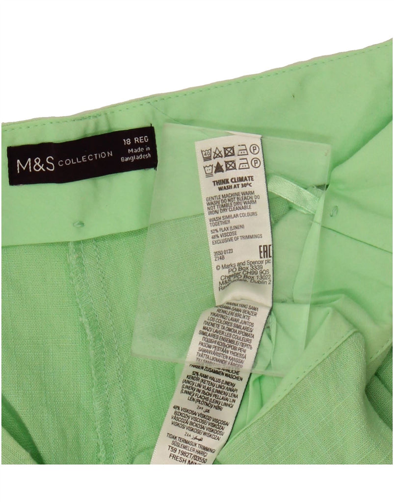 MARKS & SPENCER Womens High Waist Chino Trousers UK 18 XL W38 L30  Green Vintage Marks & Spencer and Second-Hand Marks & Spencer from Messina Hembry 