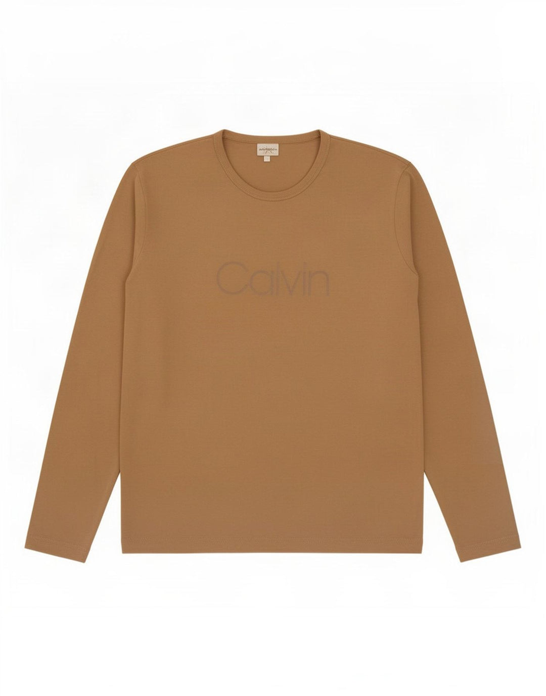 Calvin Klein Mens Graphic Top Long Sleeve Large Beige