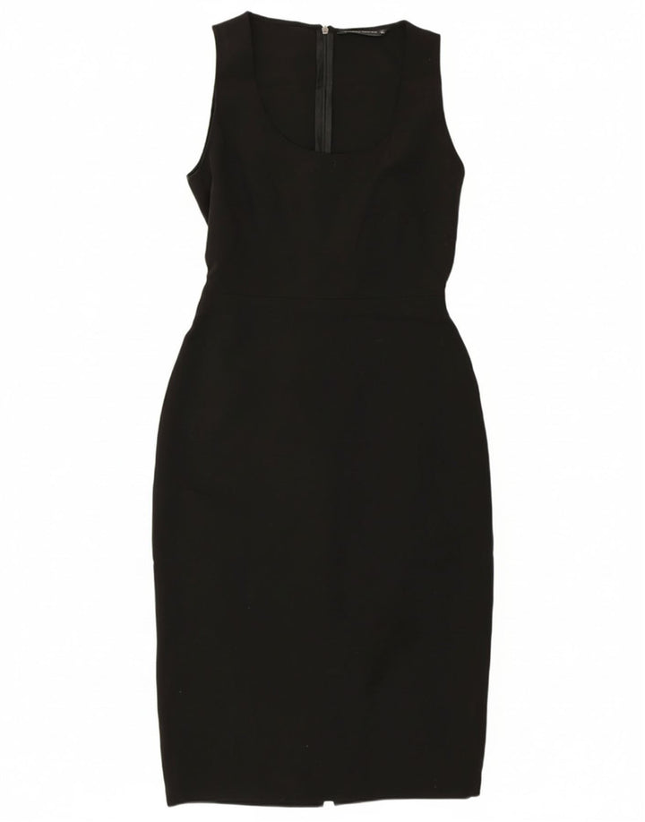 Zara Womens Sleeveless Bodycon Dress UK 12 Medium Black Polyester