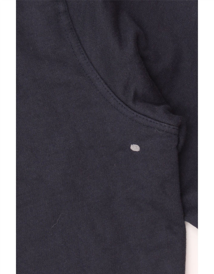 CREW CLOTHING Mens Zip Neck Sweatshirt Jumper 2XL Navy Blue Cotton