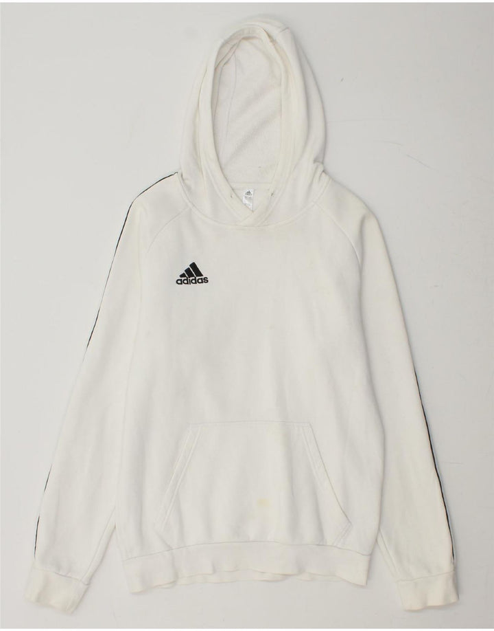 ADIDAS Mens Hoodie Jumper Small White Cotton