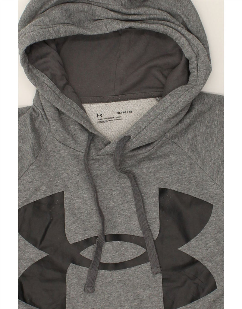 UNDER ARMOUR Mens Graphic Hoodie Jumper XL Grey Cotton | Vintage Under Armour | Thrift | Second-Hand Under Armour | Used Clothing | Messina Hembry 