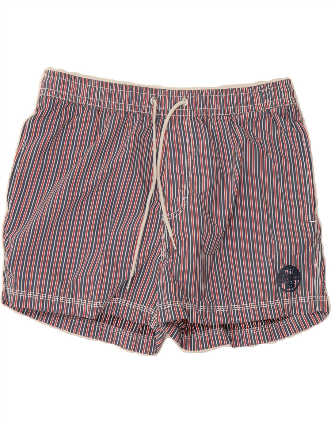 NORTH SAILS Mens Swimming Shorts Medium Red Striped Nylon Vintage North Sails and Second-Hand North Sails from Messina Hembry 