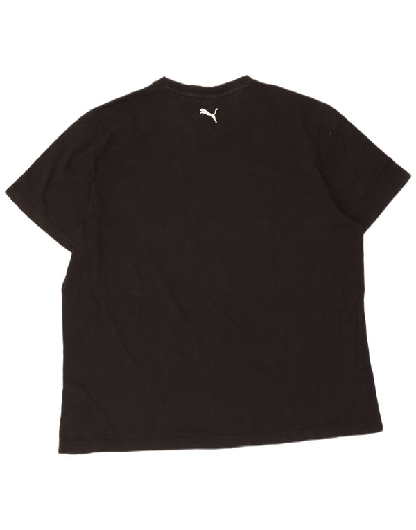 Puma Mens Graphic T-Shirt Top 2XL Black Cotton