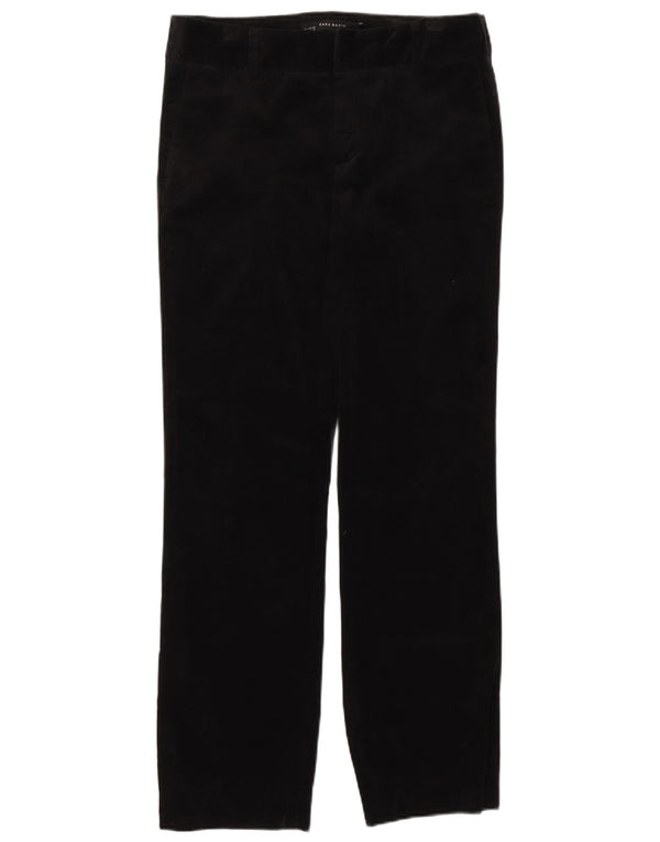 Zara Womens Straight Corduroy Trousers EU 38 Small W28 L29 Black Cotton