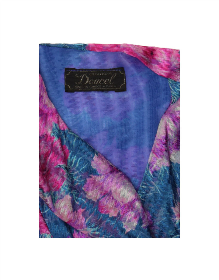 DOUCEL Womens Sleeveless Blouse Top UK 18 XL Blue Floral