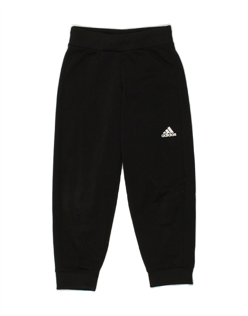 ADIDAS Boys Graphic Tracksuit Trousers Joggers 4-5 Years Black Polyester | Vintage Adidas | Thrift | Second-Hand Adidas | Used Clothing | Messina Hembry 