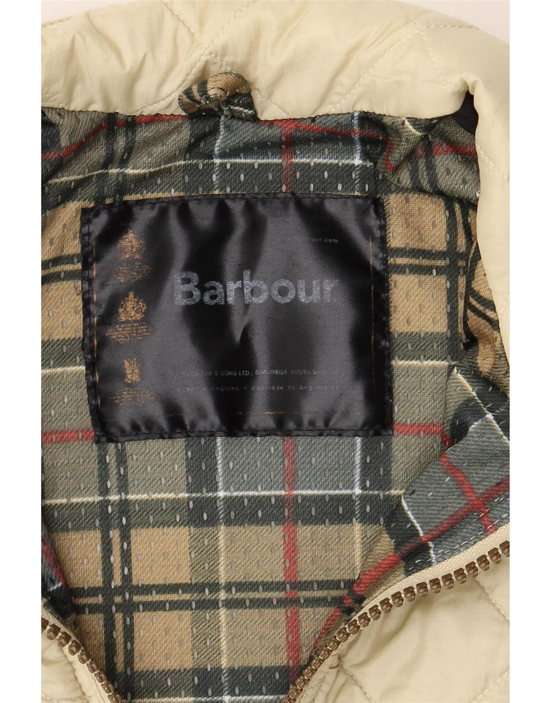 BARBOUR Mens Quilted Jacket UK 38 Medium Beige Vintage Barbour and Second-Hand Barbour from Messina Hembry 