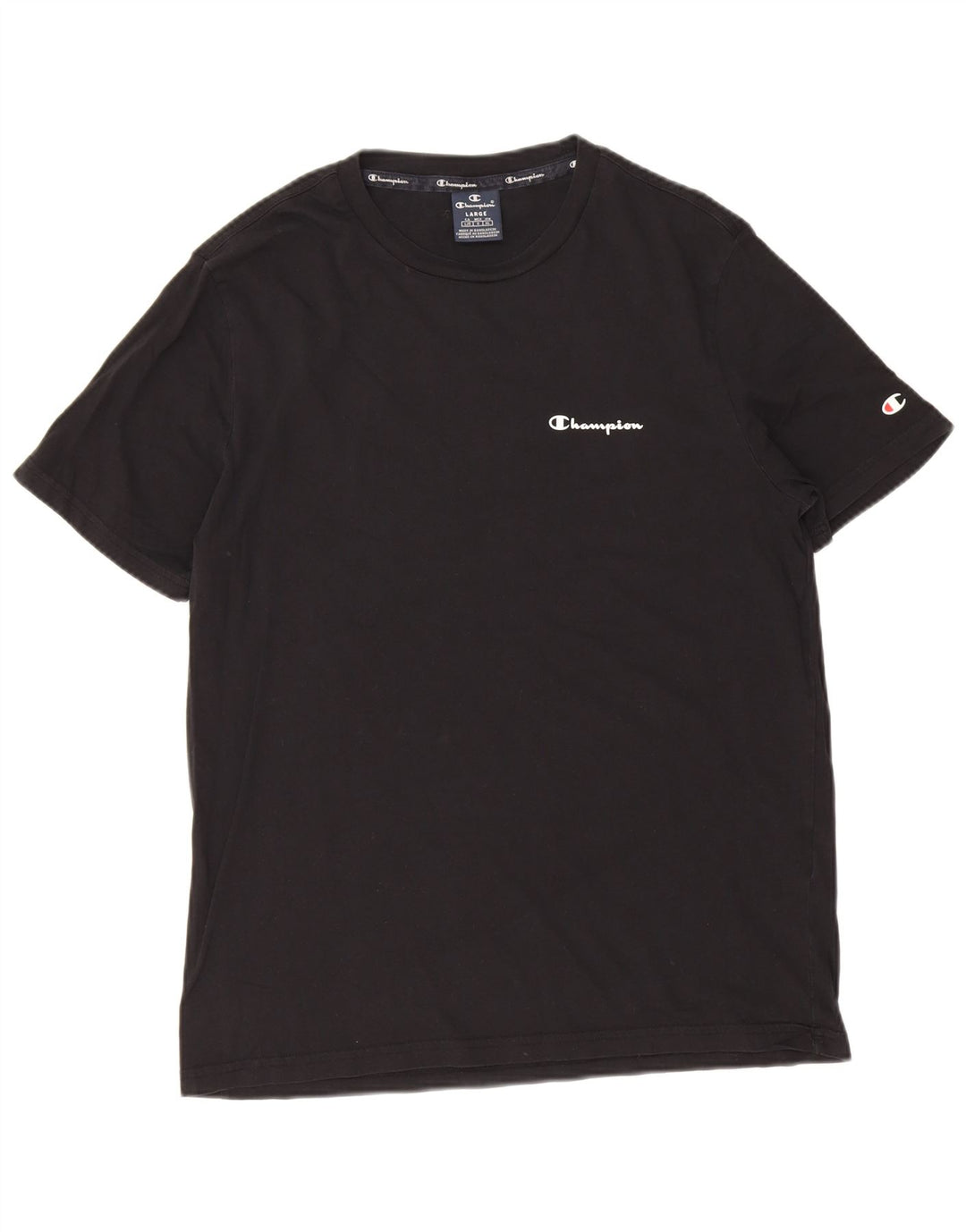 Champion Mens T-Shirt Top Large Black