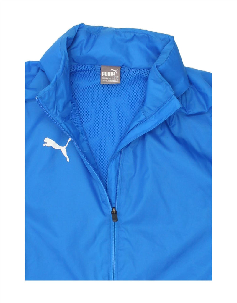 PUMA Mens Hooded Rain Jacket UK 42 XL Blue Polyester Vintage Puma and Second-Hand Puma from Messina Hembry 