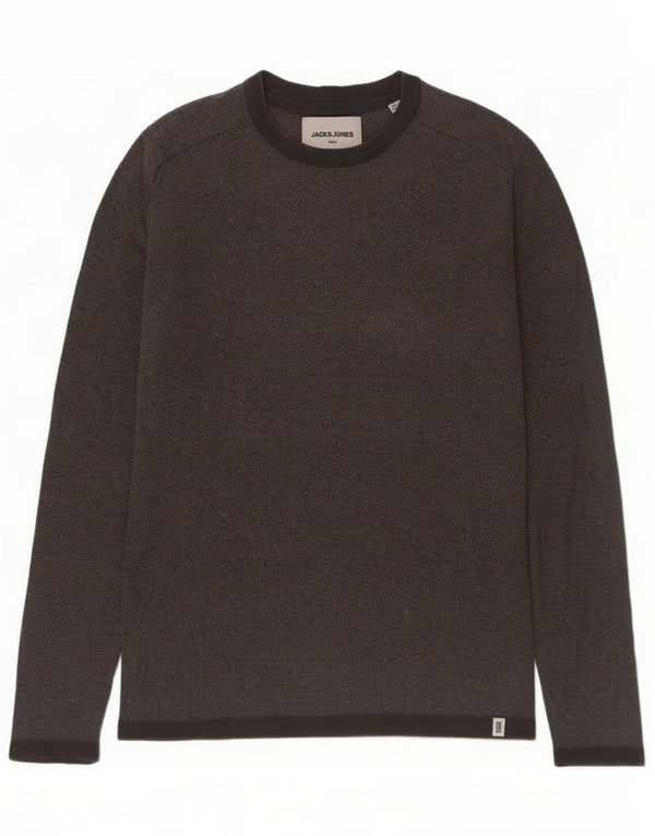 Jack & Jones Mens Crew Neck Jumper Sweater Small Grey Cotton