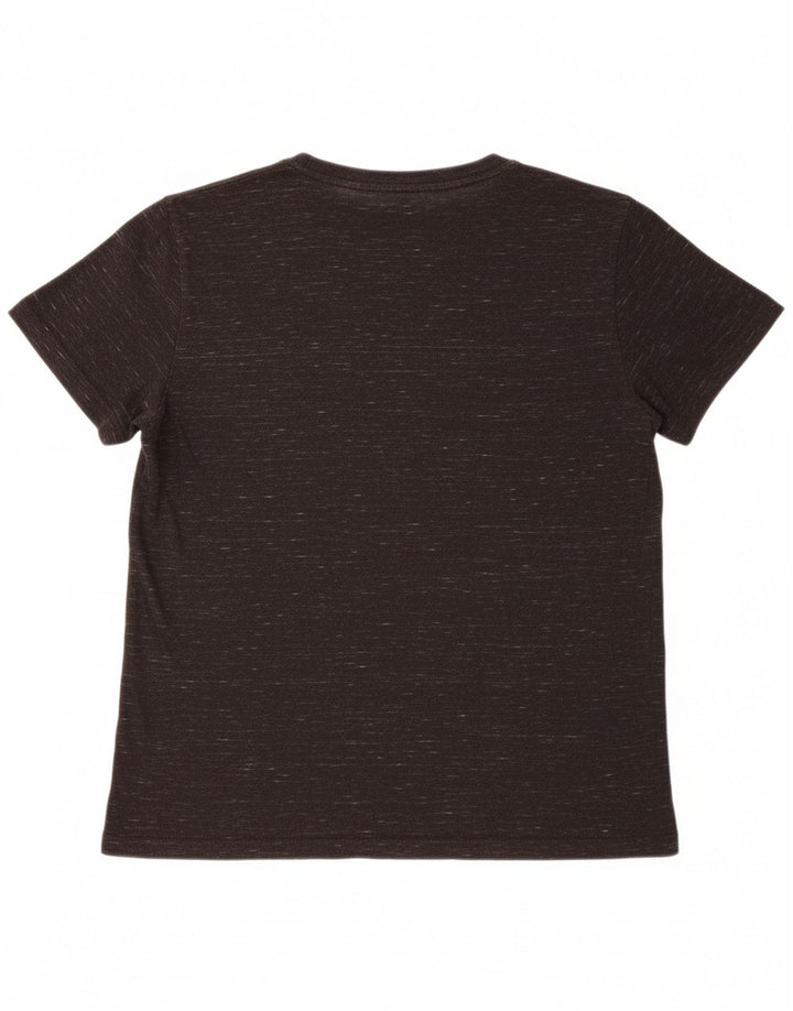 SUPERDRY Mens T-Shirt Top XL Black Flecked Cotton