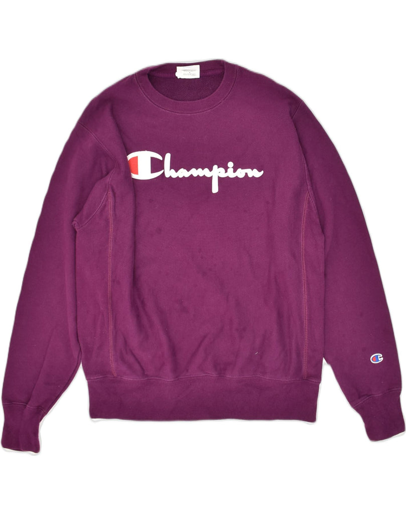 CHAMPION Mens Sweatshirt Jumper Medium Purple Cotton | Vintage Champion | Thrift | Second-Hand Champion | Used Clothing | Messina Hembry 