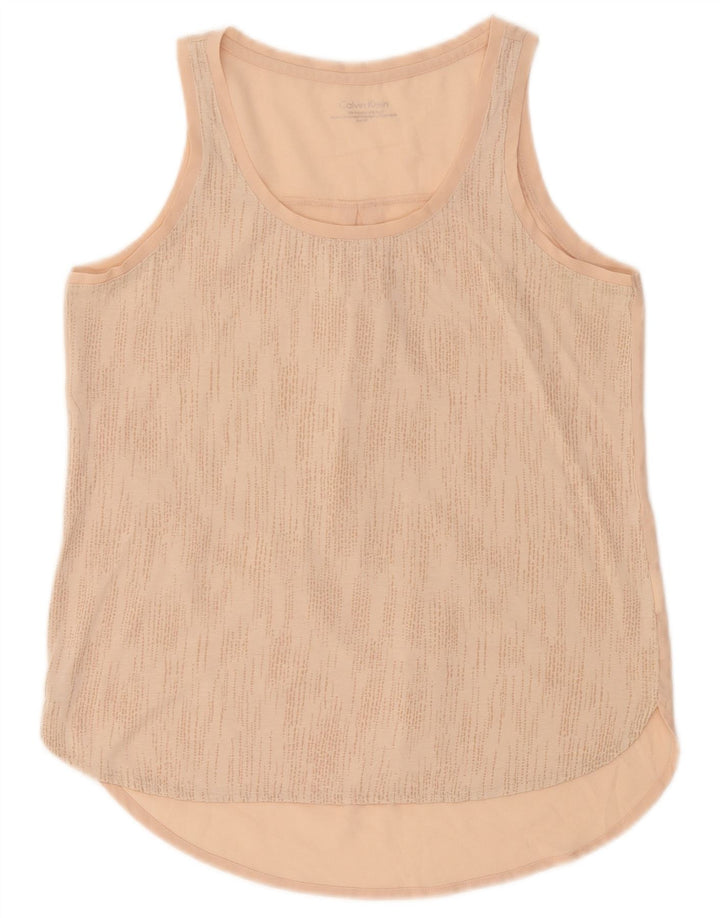 Calvin Klein Womens Vest Top UK 10 Small Pink Spotted Polyester