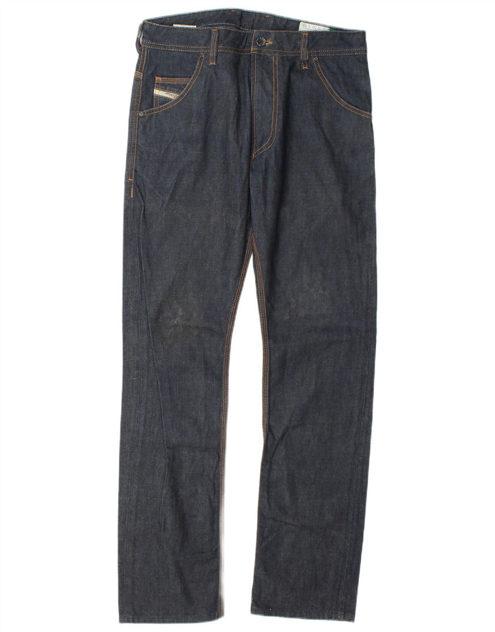 Diesel Mens Krooley Slim Jeans W30 L32 Navy Blue Cotton