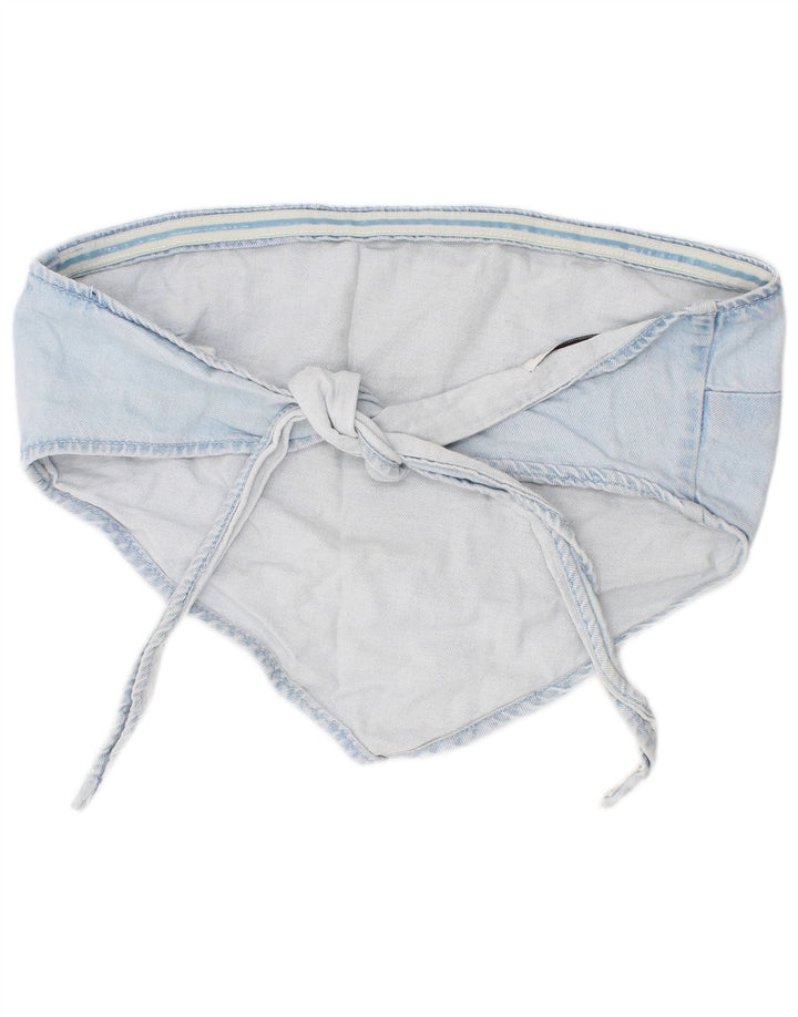 Zara Womens Denim Crop Top Medium Blue Cotton