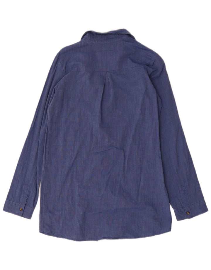 Brugi Womens Tuxedo Shirt UK 14 Medium Blue