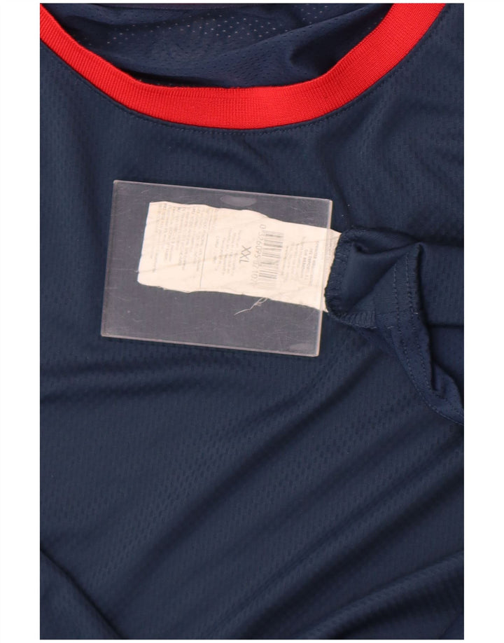 Fila Mens T-Shirt Top 2XL Navy Blue Colourblock Polyester