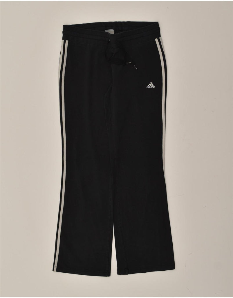 ADIDAS Womens Tracksuit Trousers UK 12 Medium  Black Cotton | Vintage Adidas | Thrift | Second-Hand Adidas | Used Clothing | Messina Hembry 