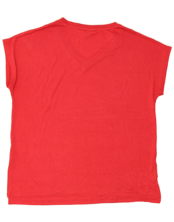 ORVIS Womens T-Shirt Top UK 16 Large Red Polyester Vintage Orvis and Second-Hand Orvis from Messina Hembry 