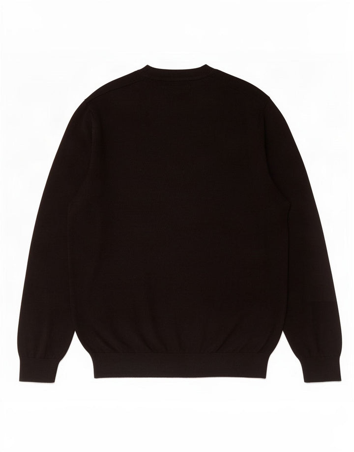 Zara Mens Crew Neck Jumper Sweater Medium Black Viscose