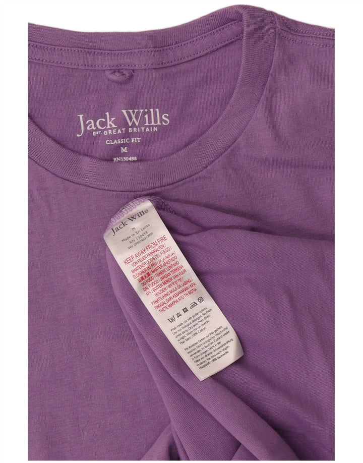 JACK WILLS Mens Classic Fit T-Shirt Top Medium Purple Cotton