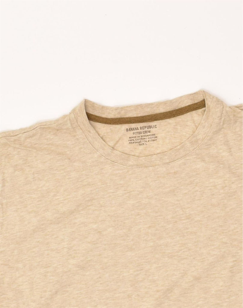 BANANA REPUBLIC Mens T-Shirt Top Large Beige Cotton | Vintage Banana Republic | Thrift | Second-Hand Banana Republic | Used Clothing | Messina Hembry 