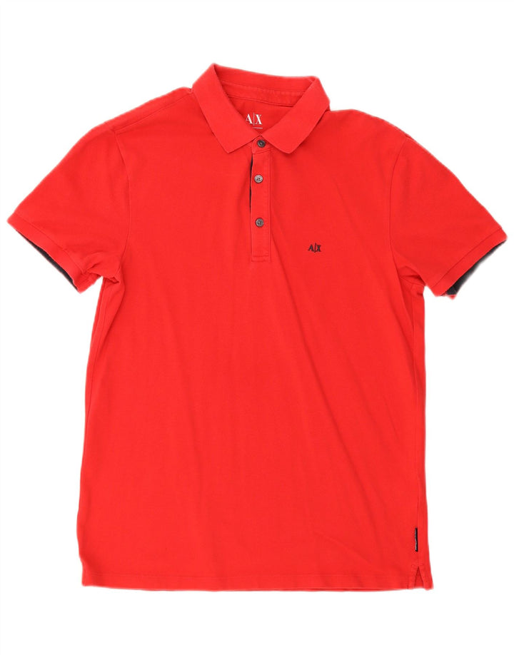 Armani Exchange Mens Polo Shirt Medium Red Cotton